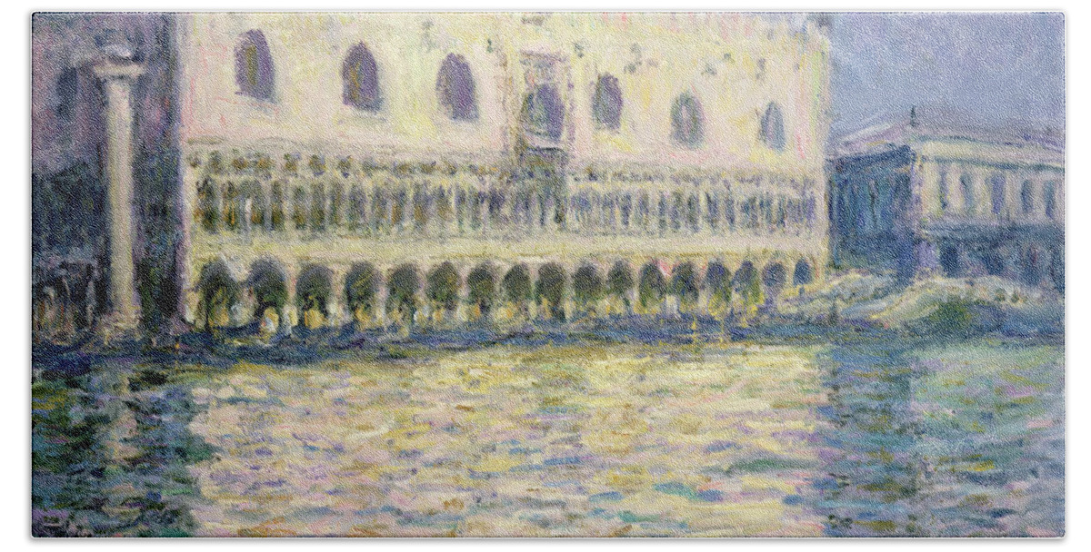 The Ducal Palace Beach Towel featuring the painting The Ducal Palace by Claude Monet