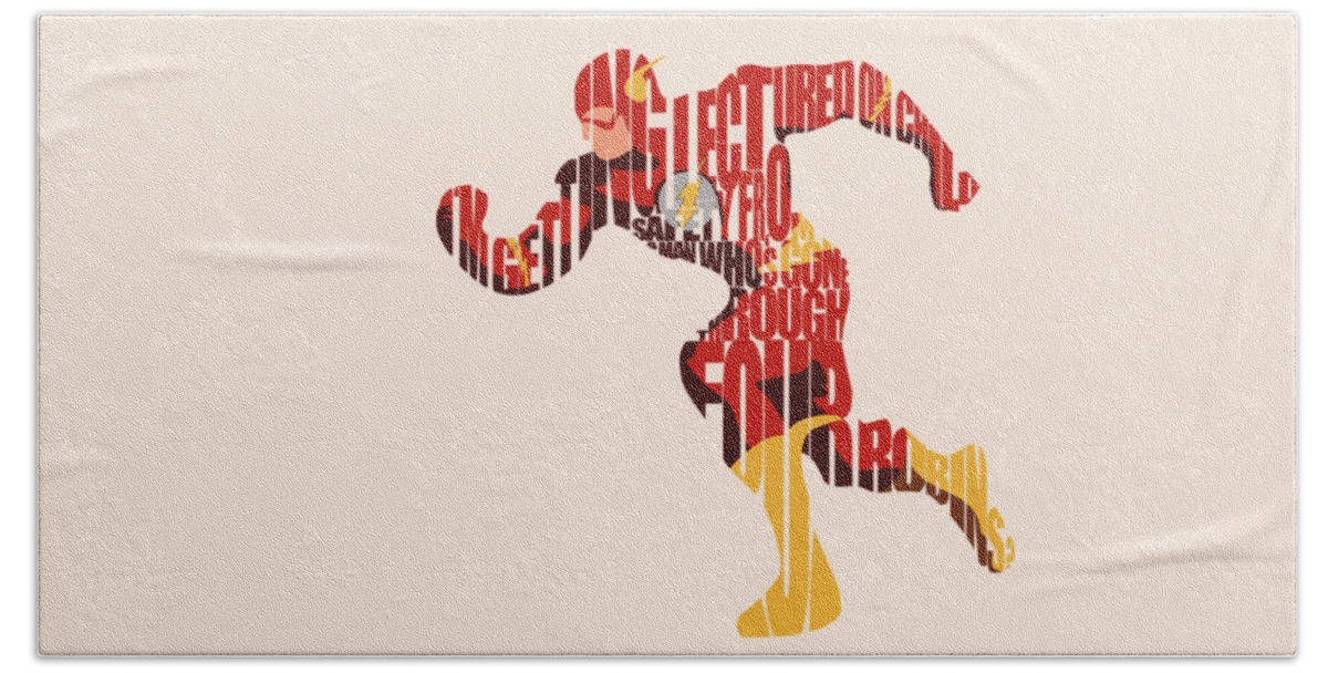 Flash Beach Towel featuring the digital art The Flash by Inspirowl Design
