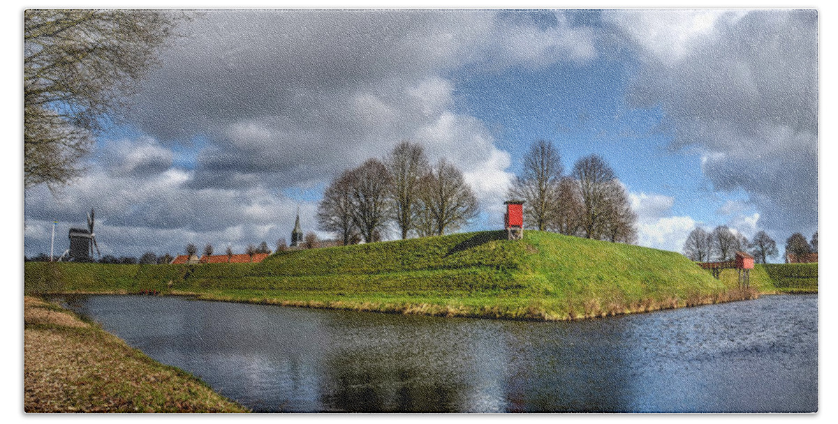 Fortress Beach Towel featuring the photograph The Fortifications of Bourtange by Frans Blok