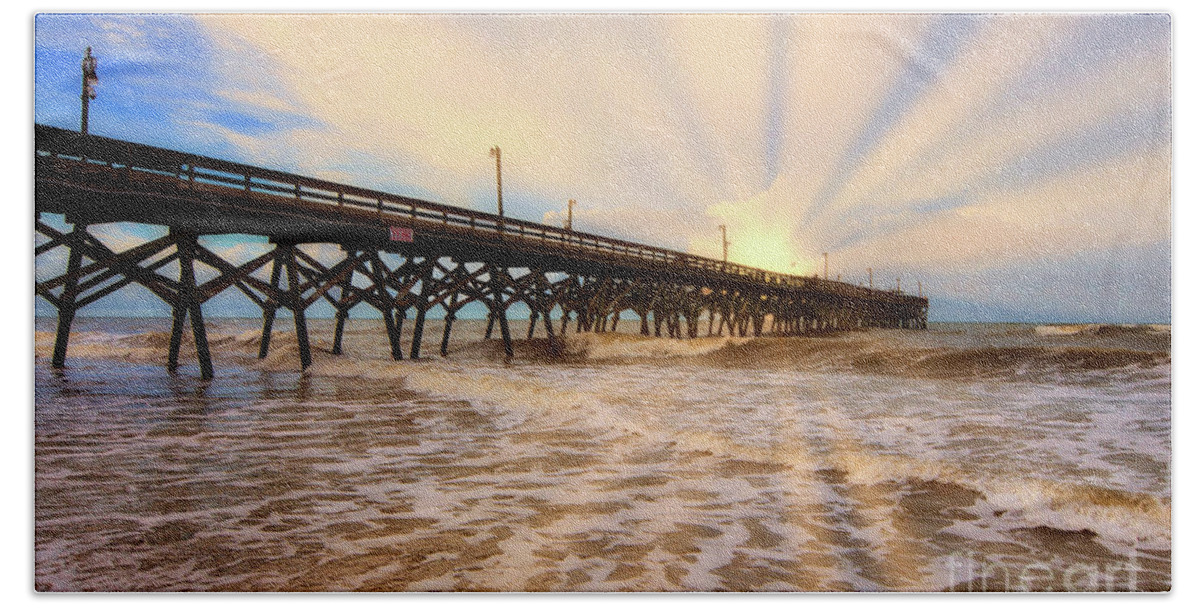 Scenic Beach Sheet featuring the photograph The Glow Of Sunrise by Kathy Baccari
