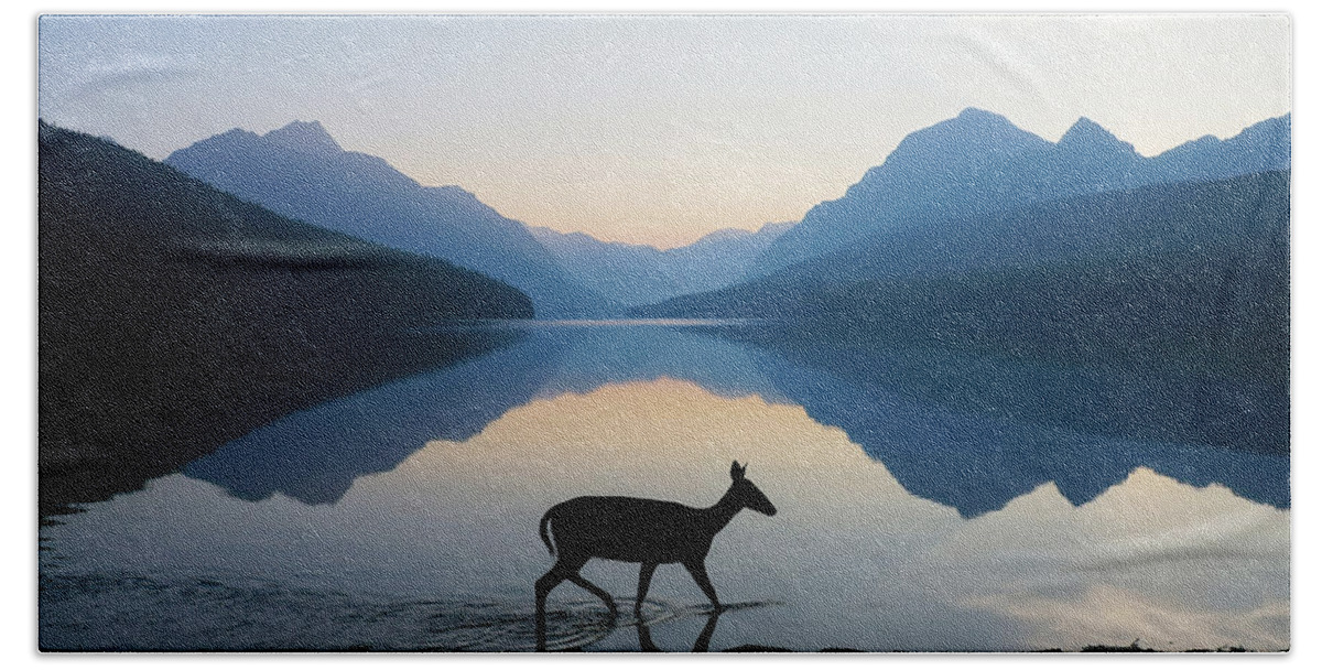 Glacier National Park Beach Towel featuring the photograph The Grace of Wild Things by Dustin LeFevre