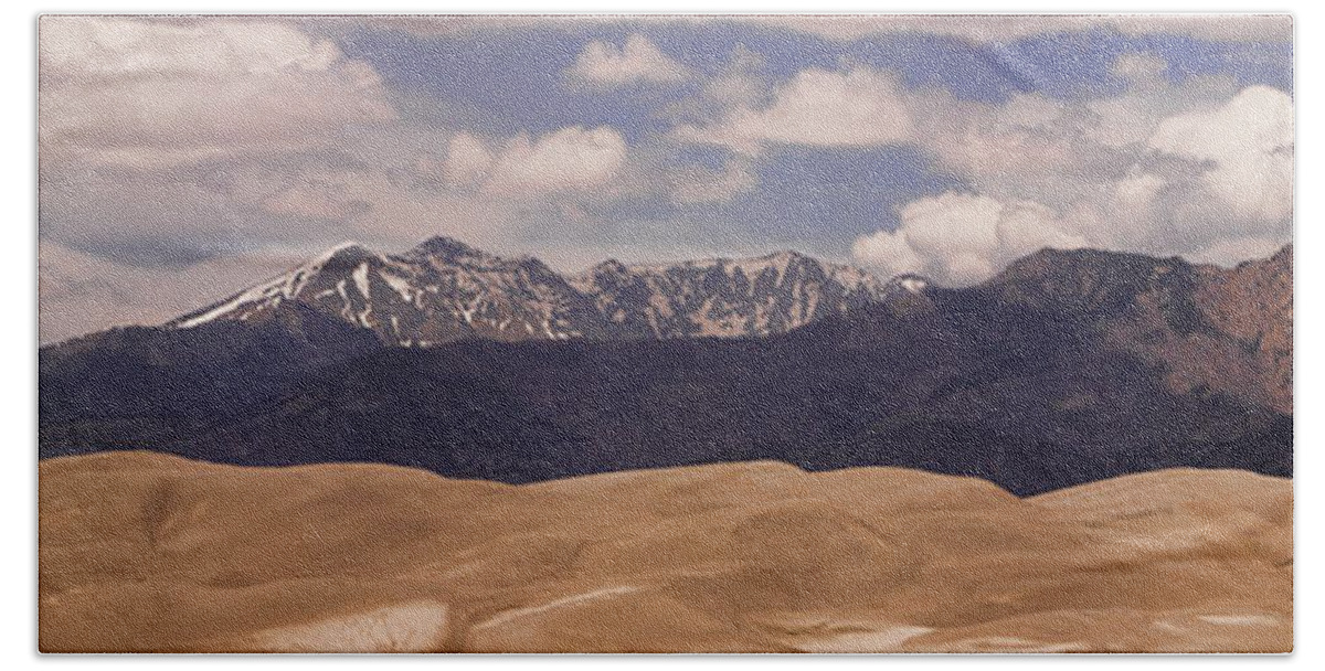  Beach Towel featuring the photograph The great Sand Dunes Panorama 1 by James BO Insogna