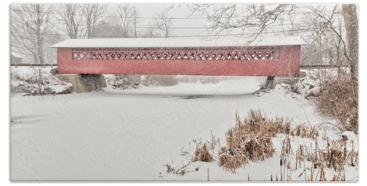 Covered Bridge Beach Towel featuring the photograph The Henry by Rod Best