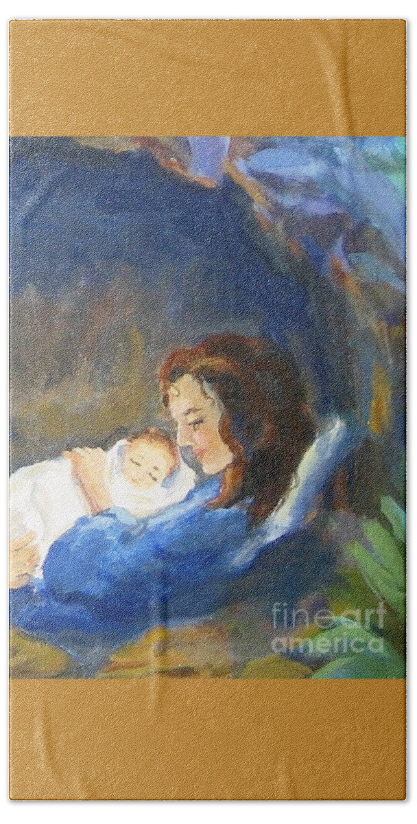 Christian Art Beach Towel featuring the painting The Infant King by Maria Hunt