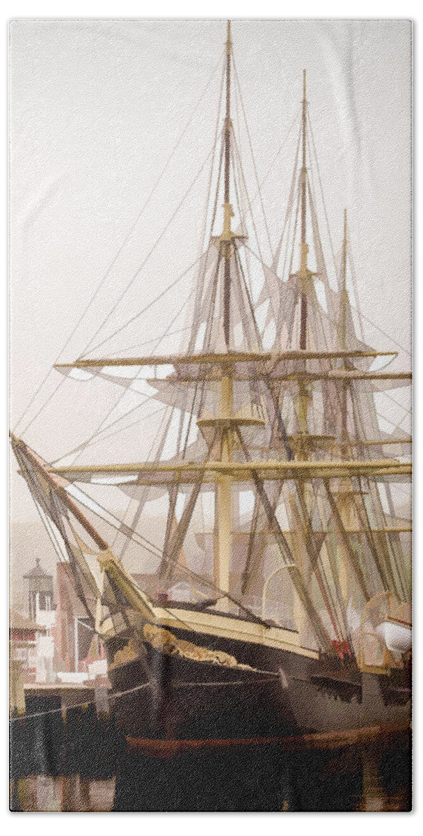 Ship Beach Towel featuring the photograph The Joseph Conrad by David Thompsen