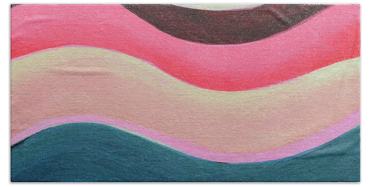 The Joy Of Design Beach Towel featuring the painting The Joy of Design X L V by Helena Tiainen