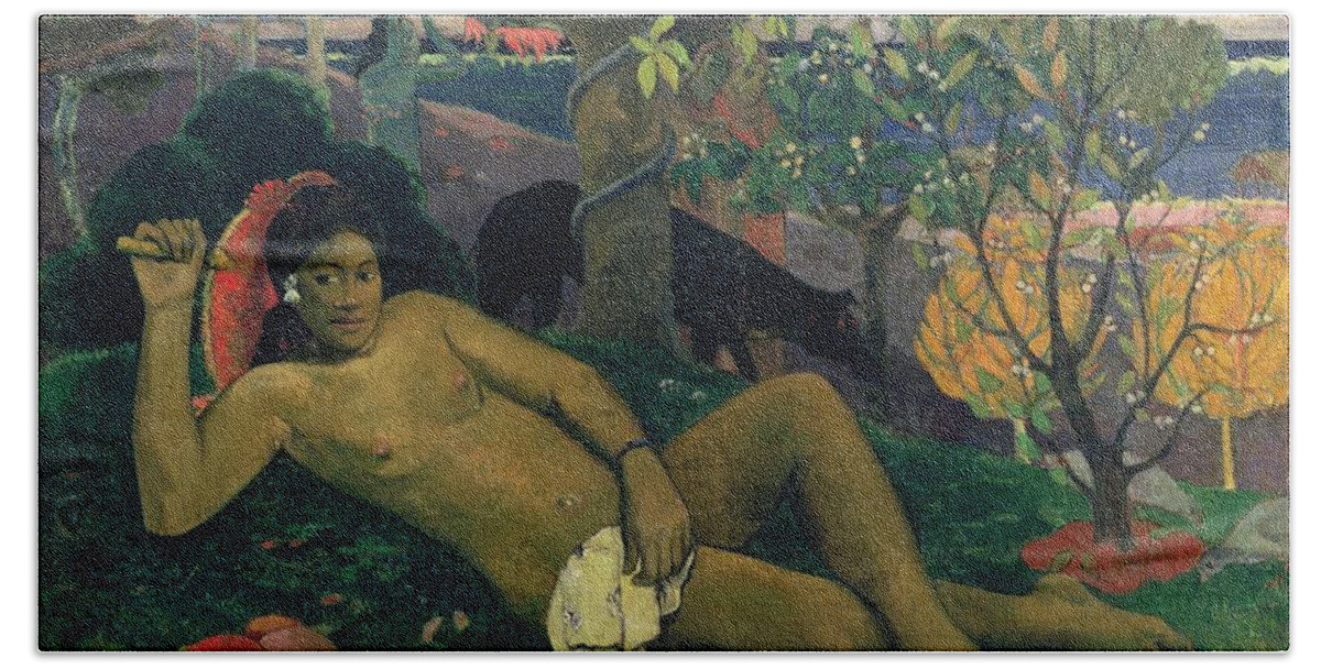 Arii Beach Towel featuring the painting The Kings Wife by Paul Gauguin