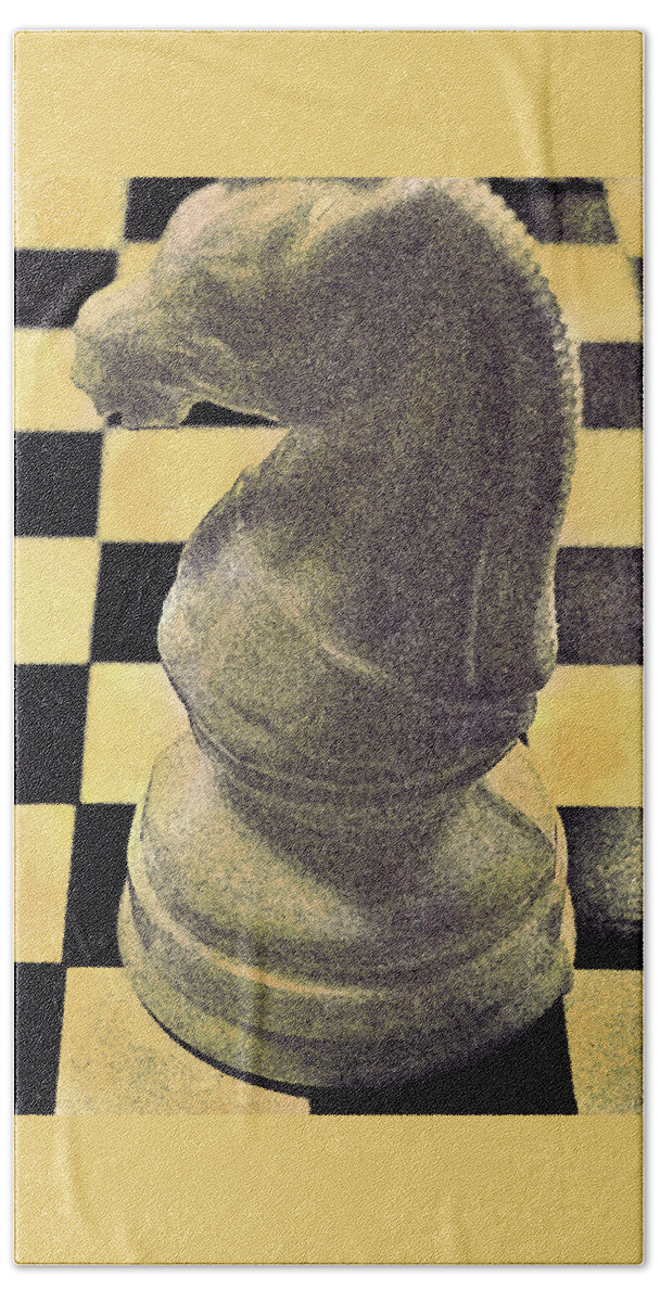 Chess Beach Towel featuring the photograph The knight by Ian MacDonald