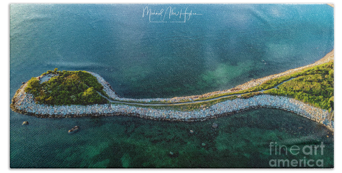 The Knob Beach Towel featuring the photograph The Knob by Veterans Aerial Media LLC