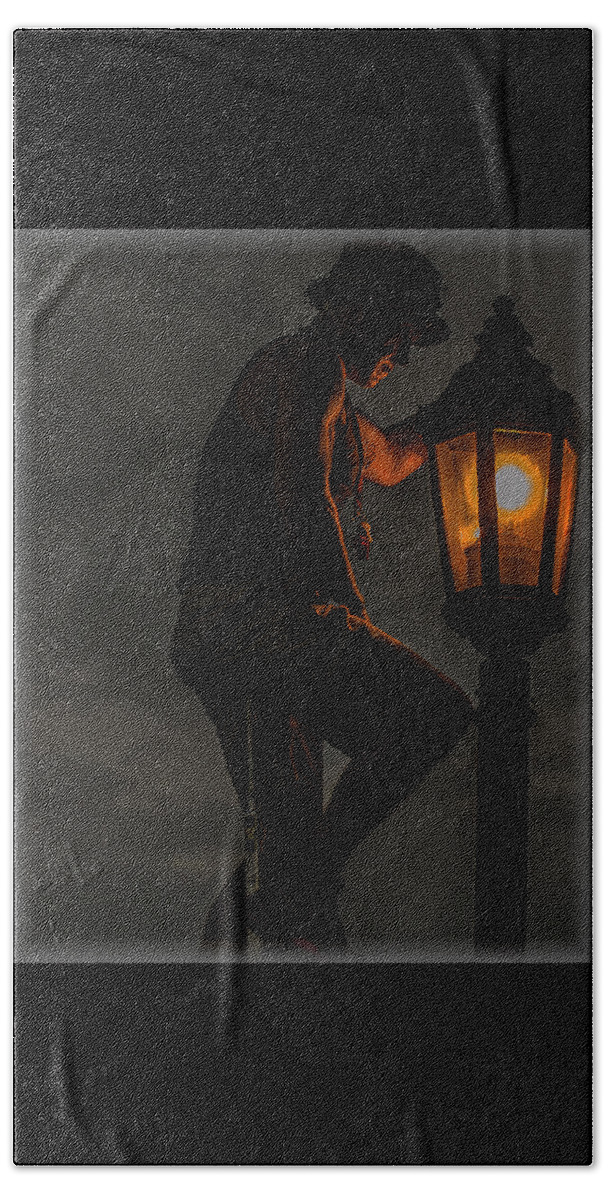 Grey Beach Sheet featuring the photograph The Lamp Man by Suanne Forster