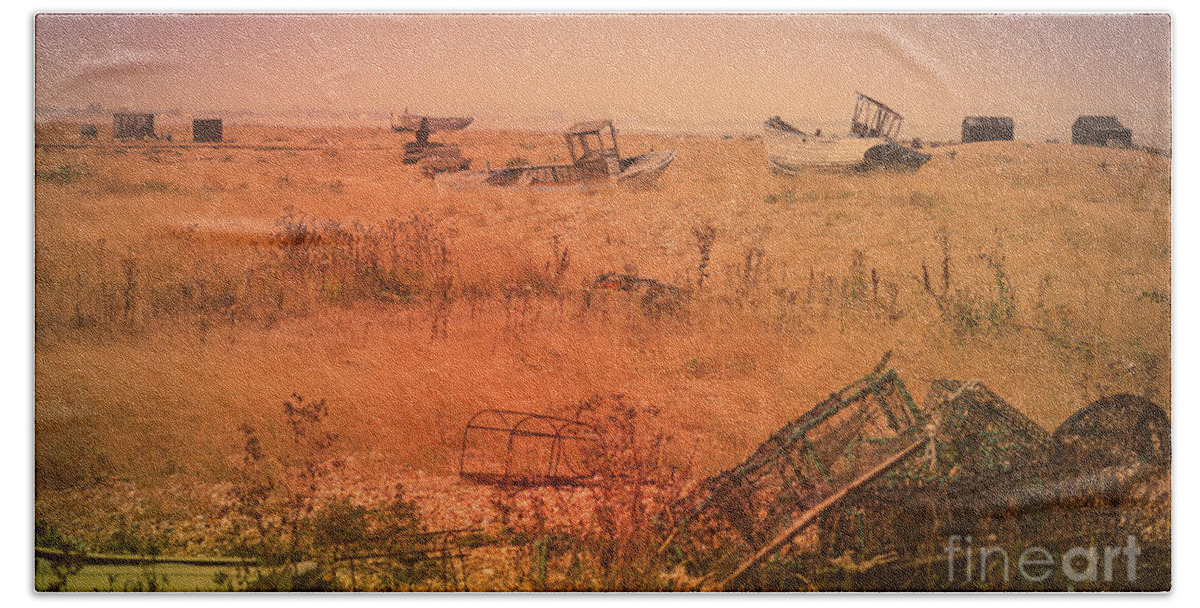 Iron Beach Towel featuring the photograph The Landscape of Dungeness Beach, England 2 by Perry Rodriguez
