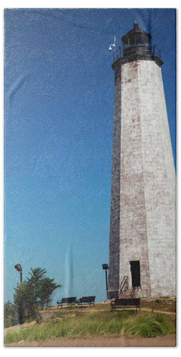 Lighthouse Beach Towel featuring the photograph Five Mile Point by Karol Livote