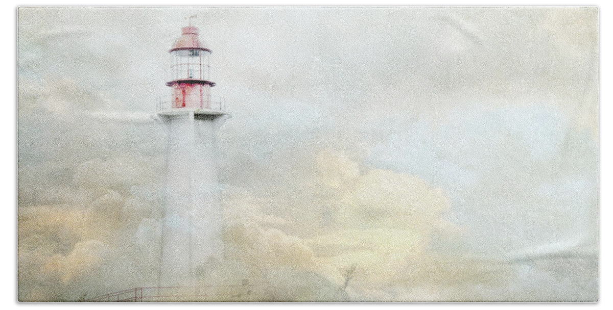 Theresa Tahara Beach Towel featuring the photograph The Lighthouse by Theresa Tahara