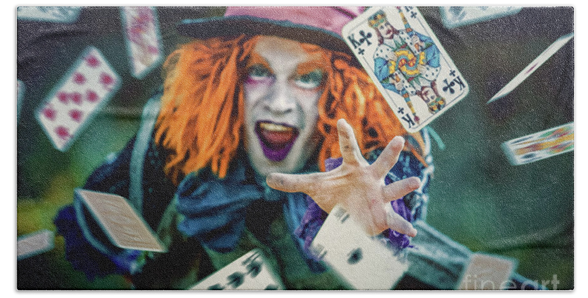 Art Beach Towel featuring the photograph The Mad Hatter Alice in Wonderland by Dimitar Hristov