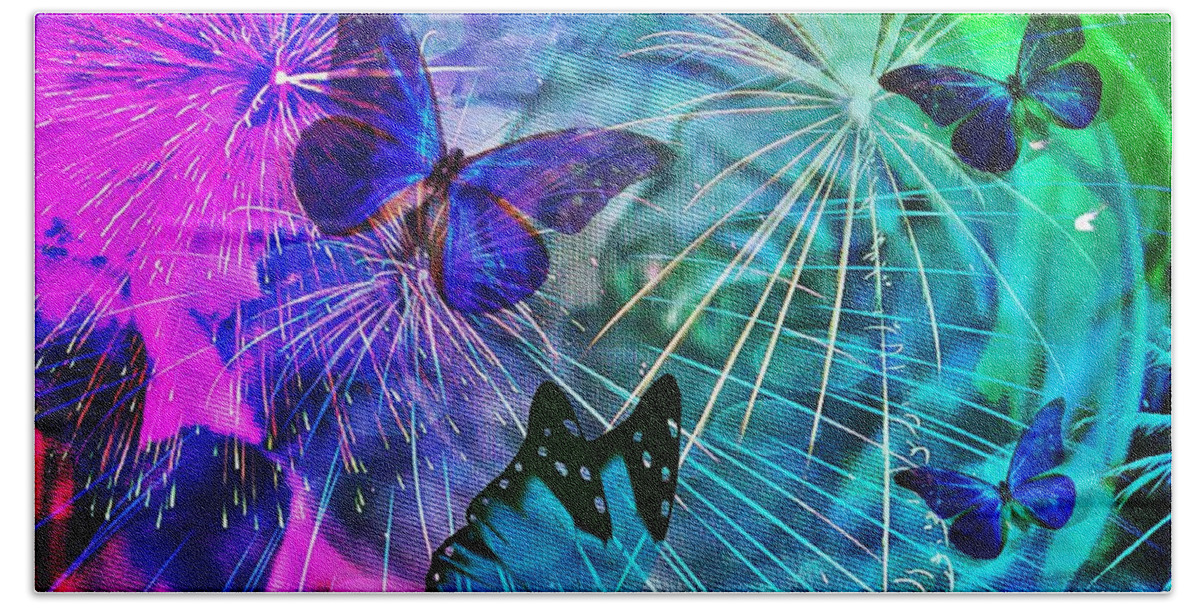 The Magic Of Butterflies Beach Towel featuring the photograph The Magic of Butterflies by Maria Urso