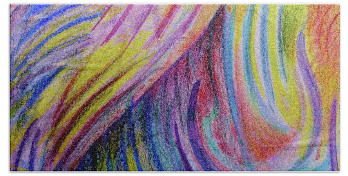 Colored Pencil Beach Towel featuring the mixed media Come Into My Color by Rosanne Licciardi