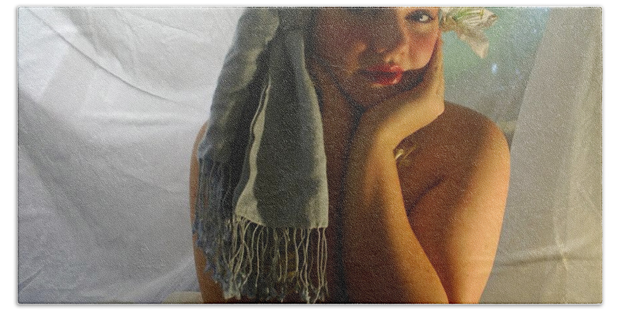 Face Beach Towel featuring the photograph The Maiden by Scarlett Royale