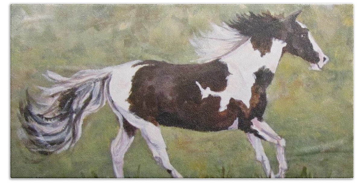 Horse Beach Towel featuring the painting The Mare by Barbara O'Toole