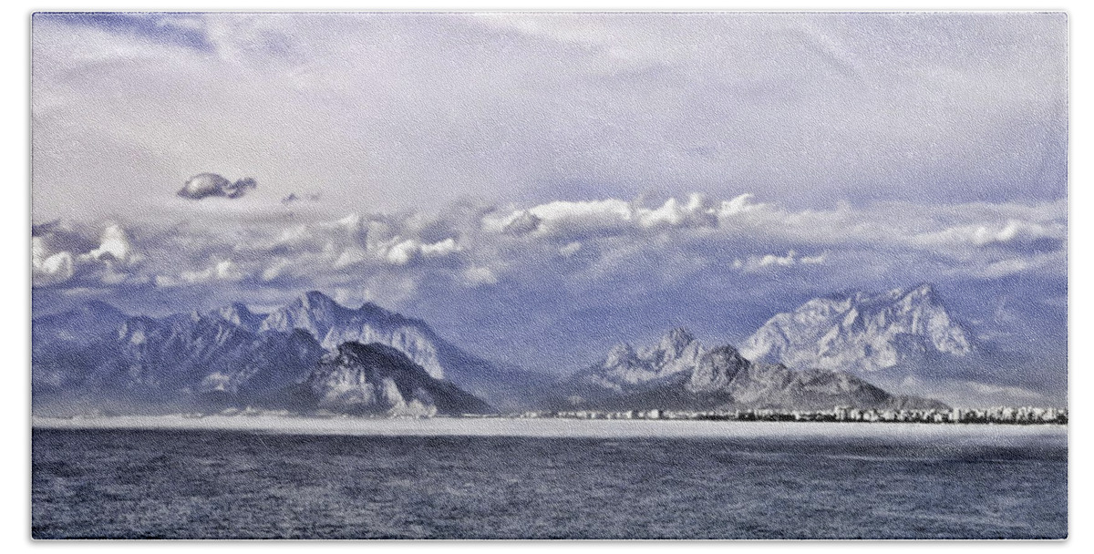 The Mediterranean Coast Beach Sheet featuring the photograph The Mediterranean Coast by Phyllis Taylor