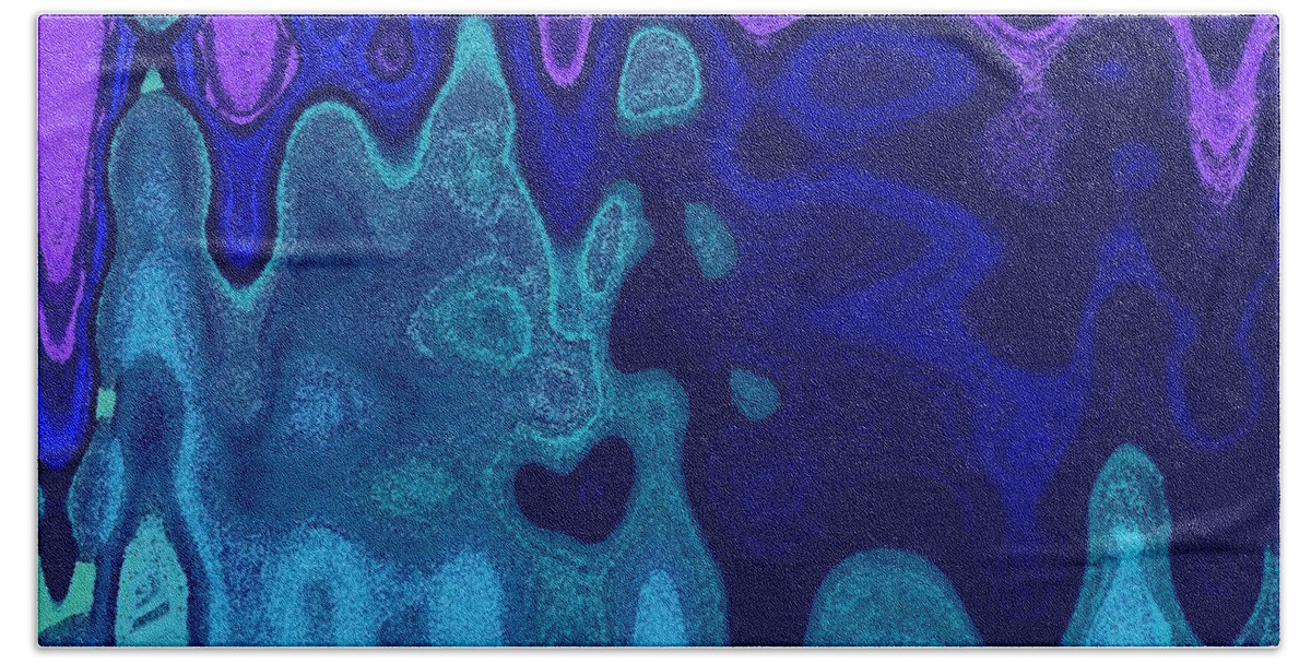 Abstract Beach Towel featuring the digital art The Mood I'm In by Lenore Senior