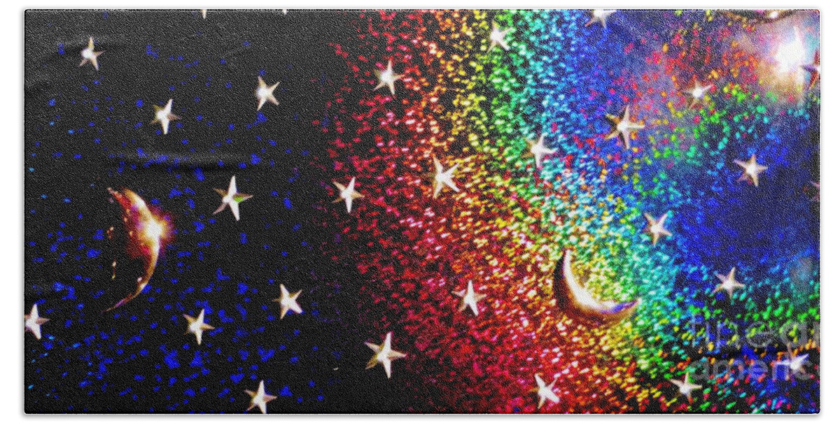 The Moon And Stars Beach Towel featuring the photograph The Moon And Stars by Tim Townsend
