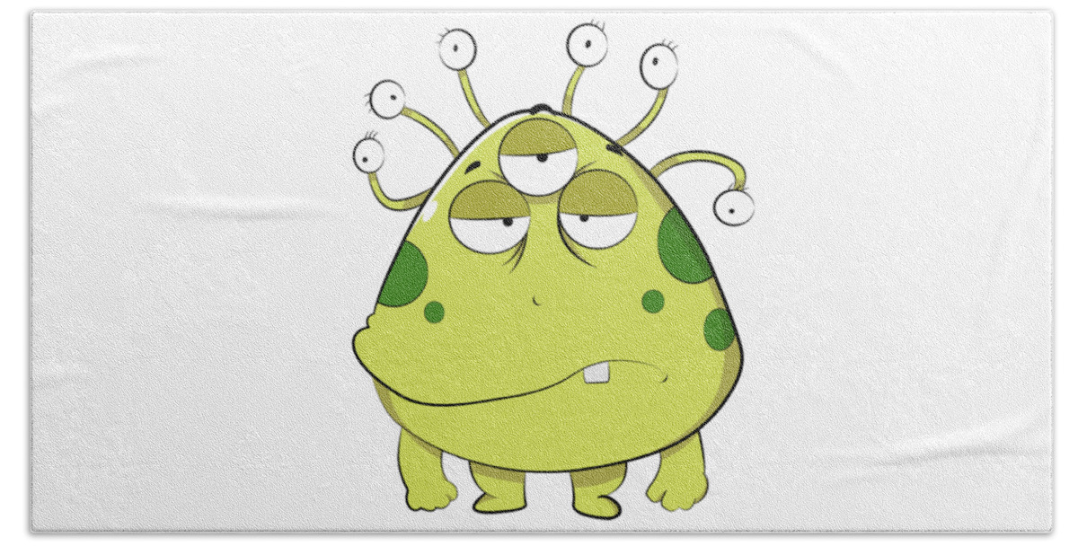 Most Beach Towel featuring the digital art The Most Ugly Alien Ever Empty Background by Catifornia Shop