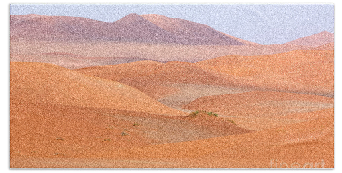 Landscape Beach Sheet featuring the photograph The Namib desert in Namibia, Africa by Julia Hiebaum