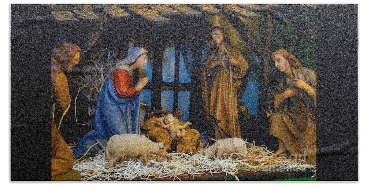 Christmas Cards Beach Sheet featuring the photograph The Nativity by Frank J Casella