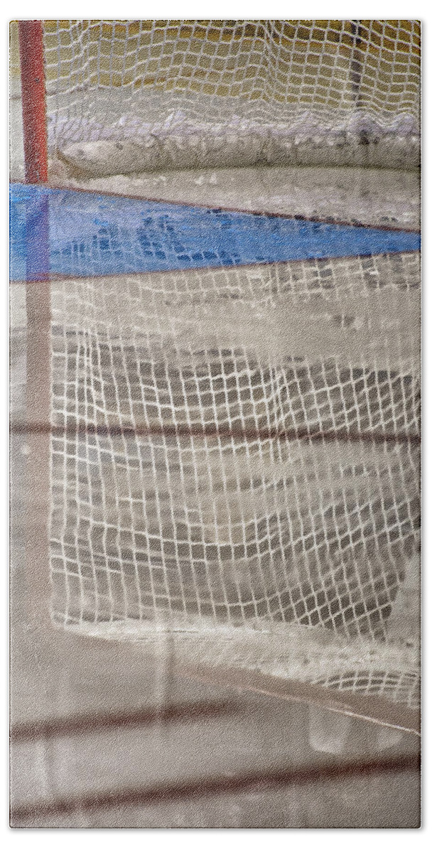 Hockey Beach Sheet featuring the photograph The Net Reflection by Karol Livote