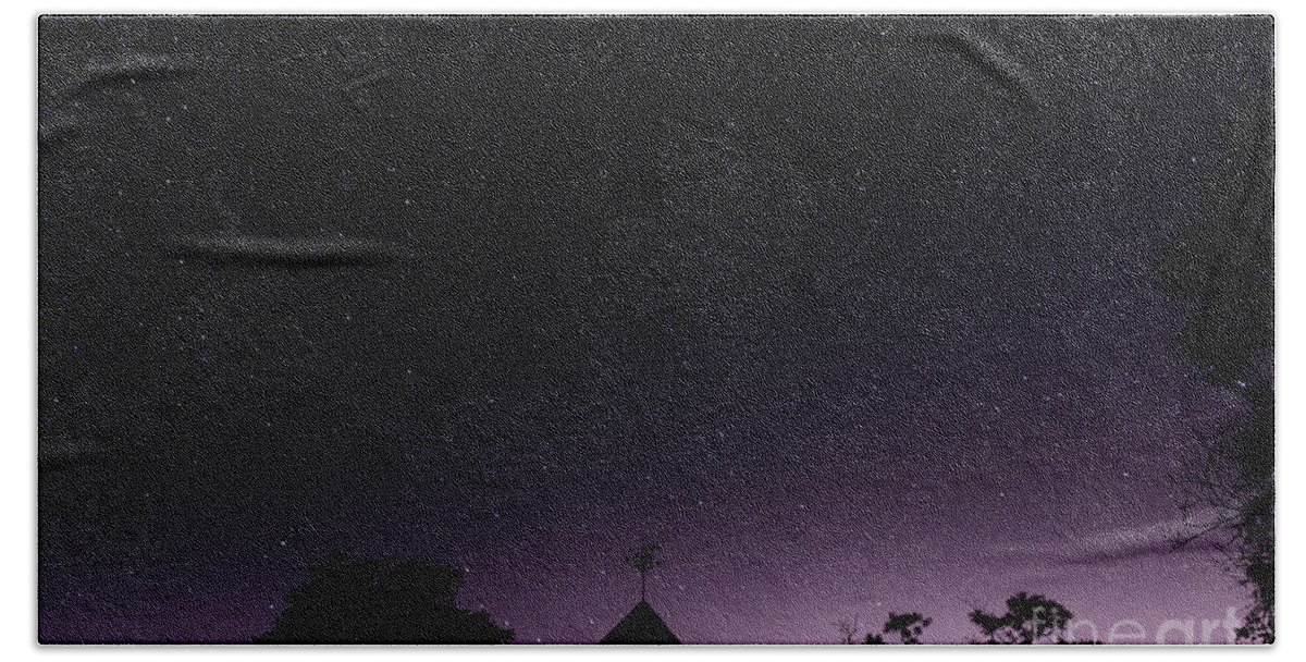 Astro Beach Towel featuring the photograph The Night Sky, Great Dixter House and Gardens by Perry Rodriguez