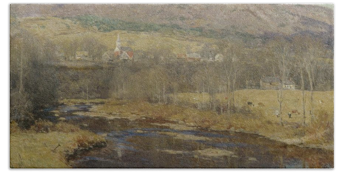 The North Country Beach Towel featuring the painting The North Country by Willard Metcalf