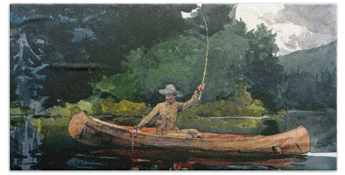 Winslow Homer Beach Towel featuring the drawing The North Woods by Winslow Homer