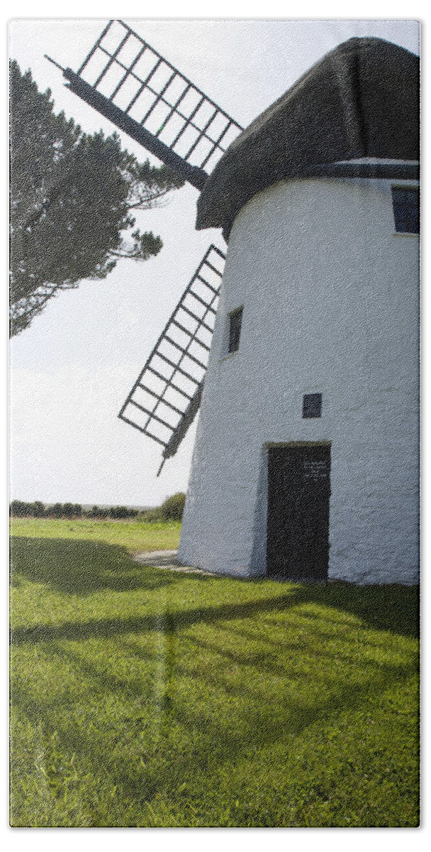 Historic Beach Sheet featuring the photograph The old Irish windmill by Ian Middleton