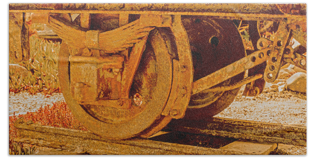 Machines Beach Towel featuring the photograph The old railway wagon by Patrick Kain