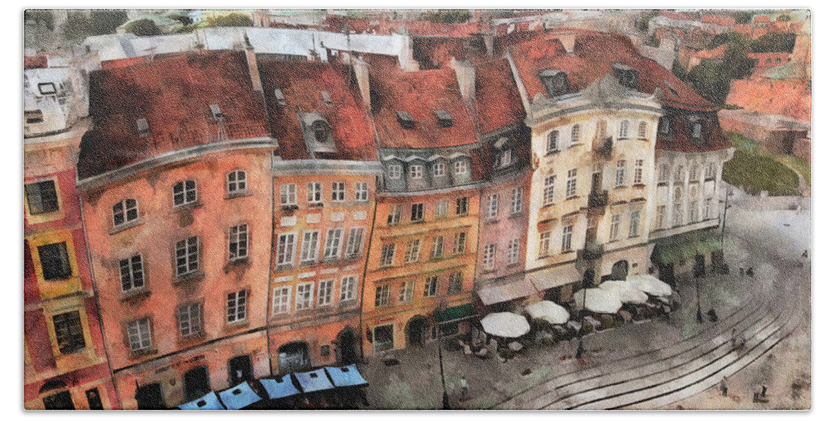  Beach Towel featuring the photograph Old Town in Warsaw # 20 by Aleksander Rotner
