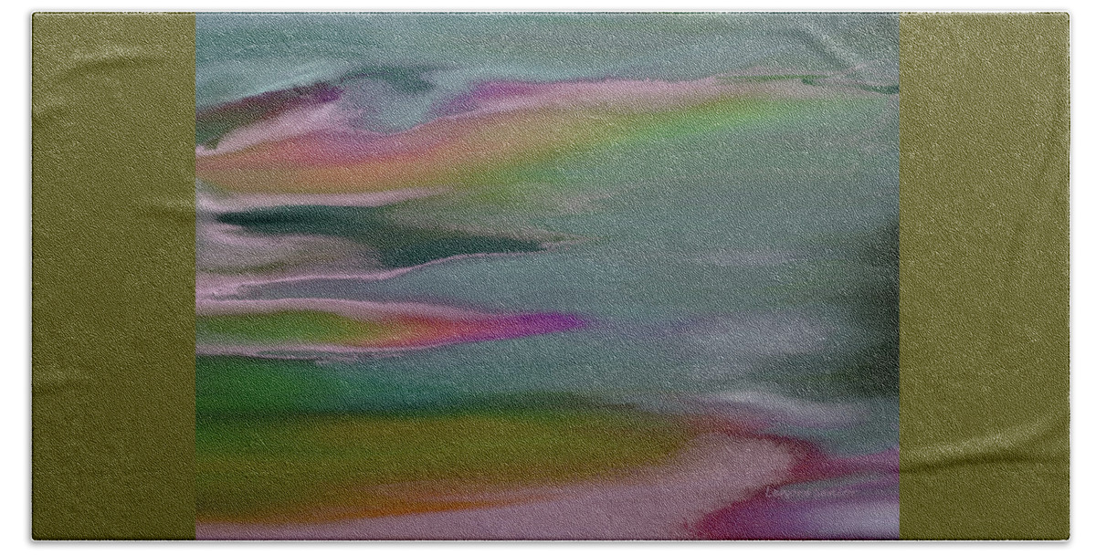 Abstract Beach Sheet featuring the painting The Open Road by Lenore Senior