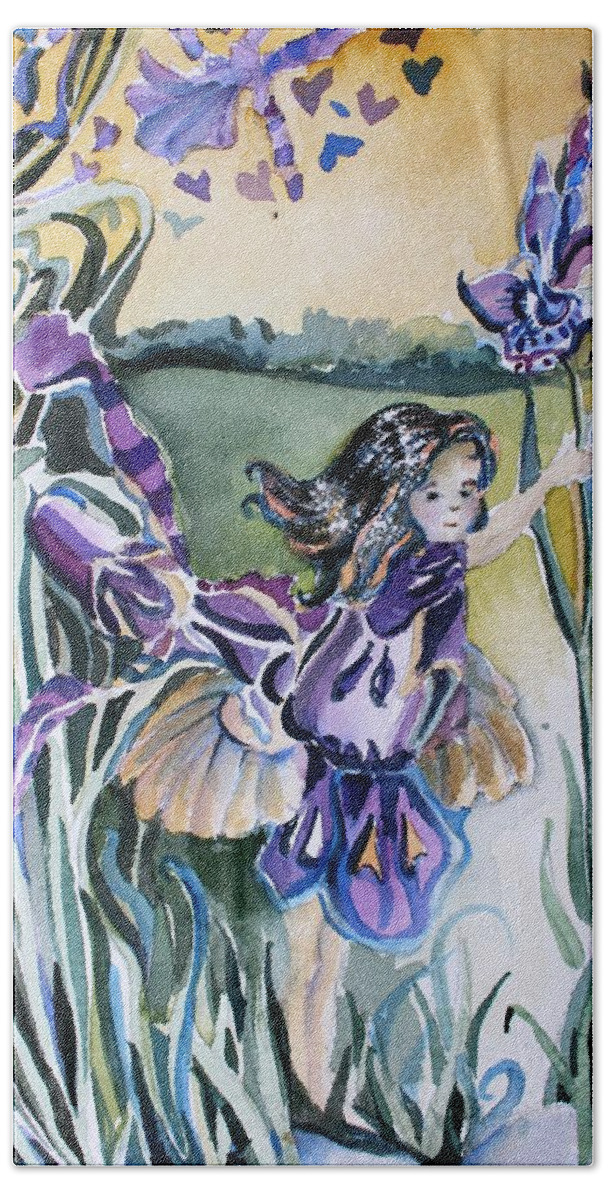 Orchid Beach Sheet featuring the painting The Orchid Fairy by Mindy Newman