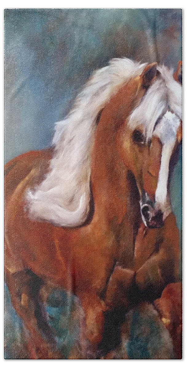 Palomino Beach Sheet featuring the painting The Palomino 2 by Barbie Batson