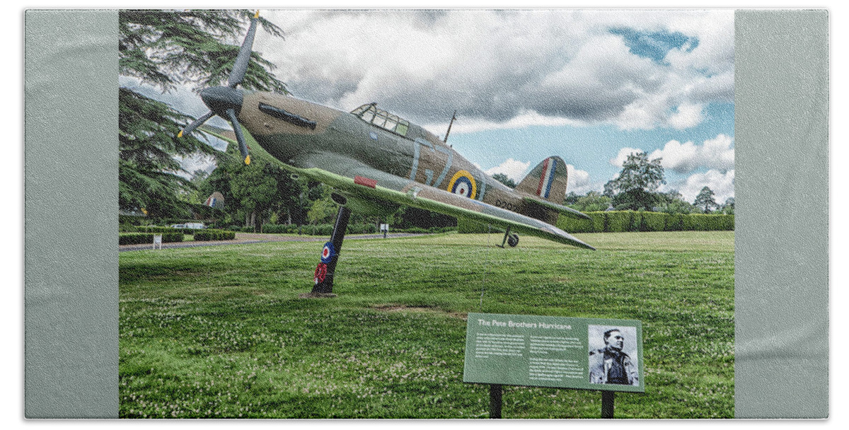 Air Commodore Peter Malam 'pete' Brothers Beach Towel featuring the photograph The Pete Brothers Hurricane by Alan Toepfer