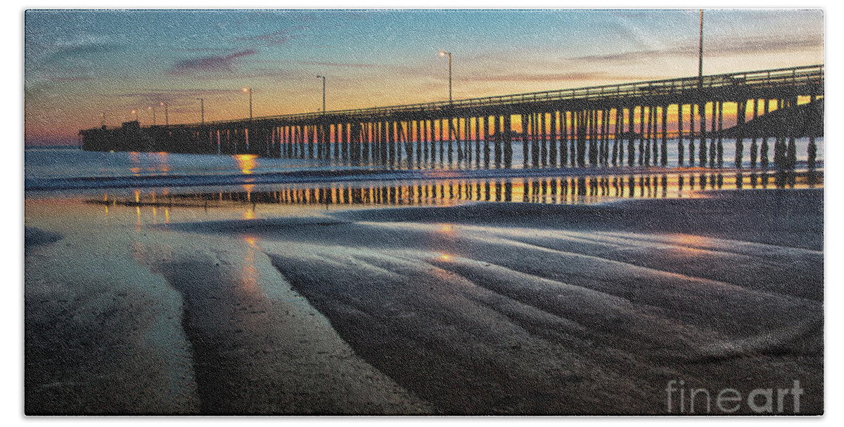 Sunset Beach Towel featuring the photograph The Pier by Mimi Ditchie