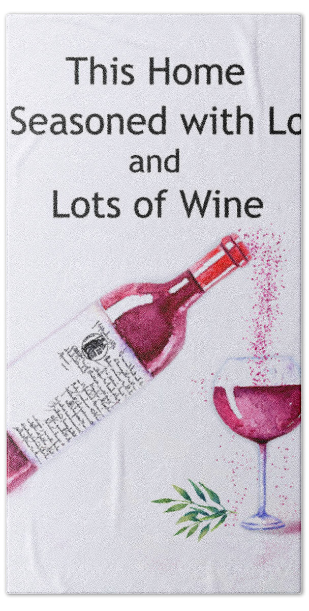Red Wine Beach Towel featuring the mixed media The Pour by Colleen Taylor