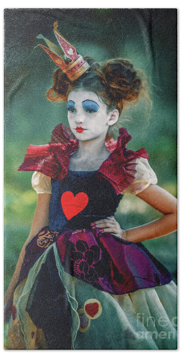 Art Beach Towel featuring the photograph The Queen of Hearts Alice in Wonderland by Dimitar Hristov