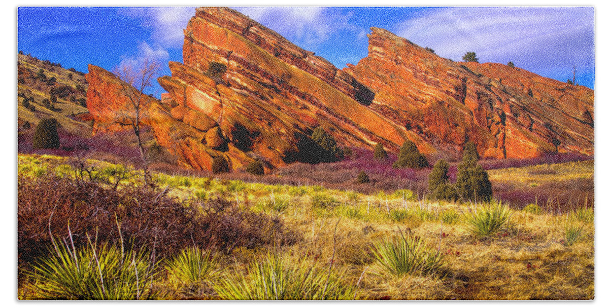 Red Rocks Beach Towel featuring the photograph The Red Rock Park VI by David Patterson