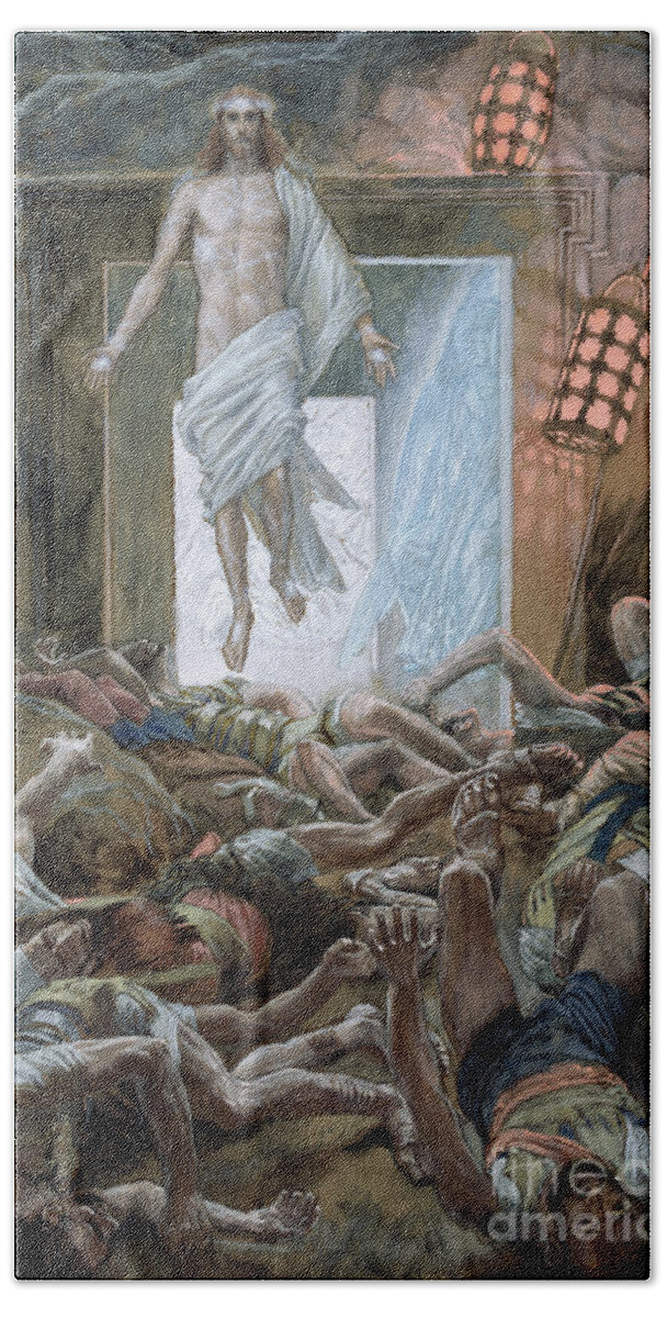 The Resurrection Beach Towel featuring the painting The Resurrection by Tissot