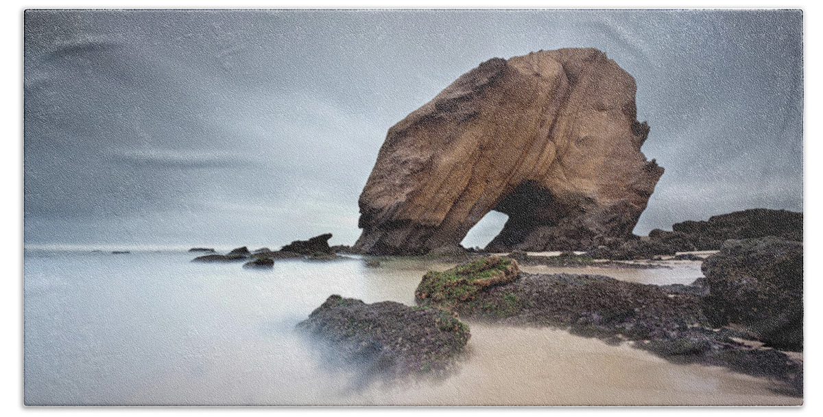 Jorgemaiaphotographer Beach Sheet featuring the photograph The rock by Jorge Maia