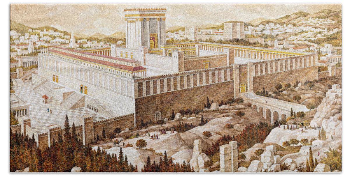 The Second Temple Jerusalem Beach Towel for Sale by Aryeh Weiss
