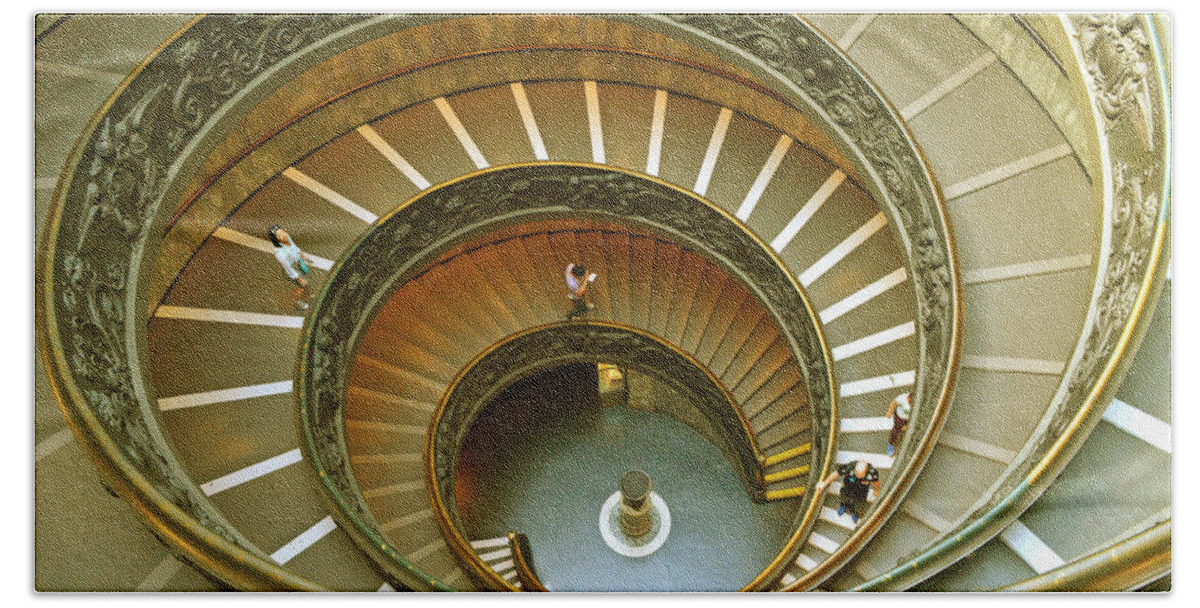 Vatican Beach Towel featuring the photograph The Spiral staircase by Rumiana Nikolova