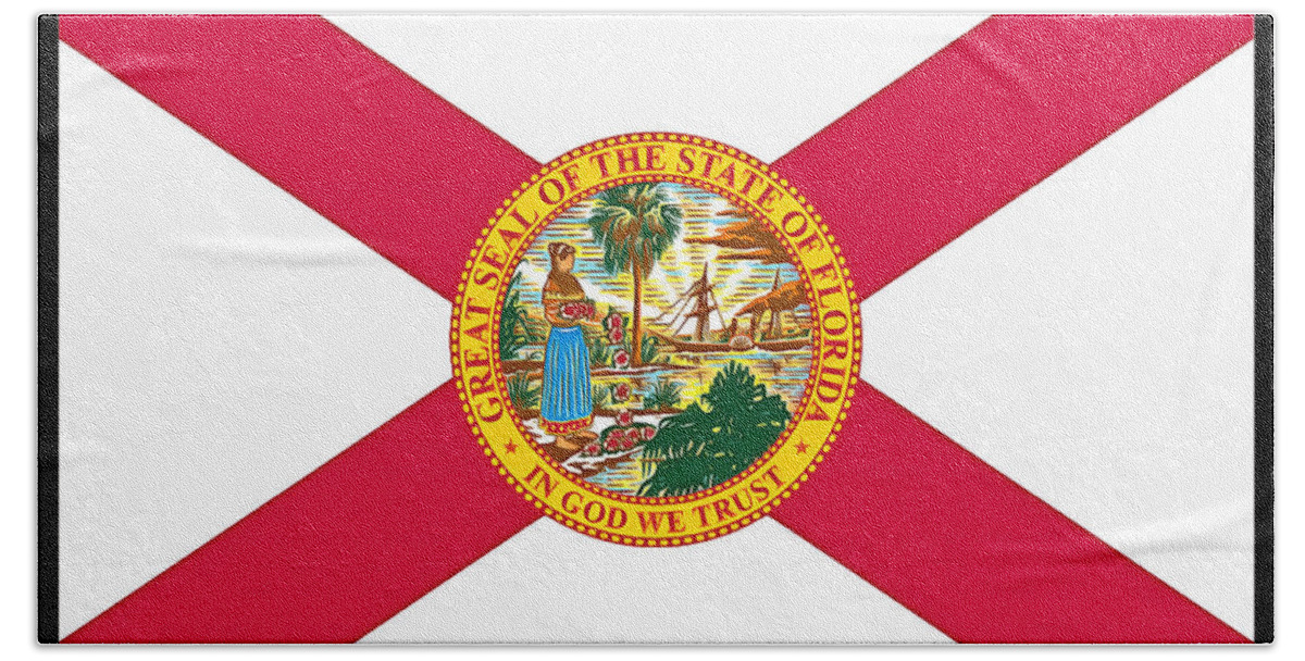 The State Flag Of Florida Beach Towel featuring the painting The State Flag of Florida by Floyd Snyder