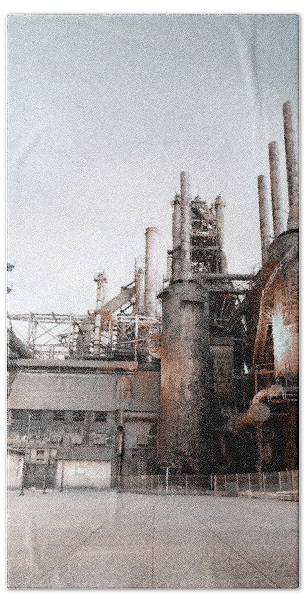 Bethlehem Beach Towel featuring the photograph The Steel Industry by Lori Deiter
