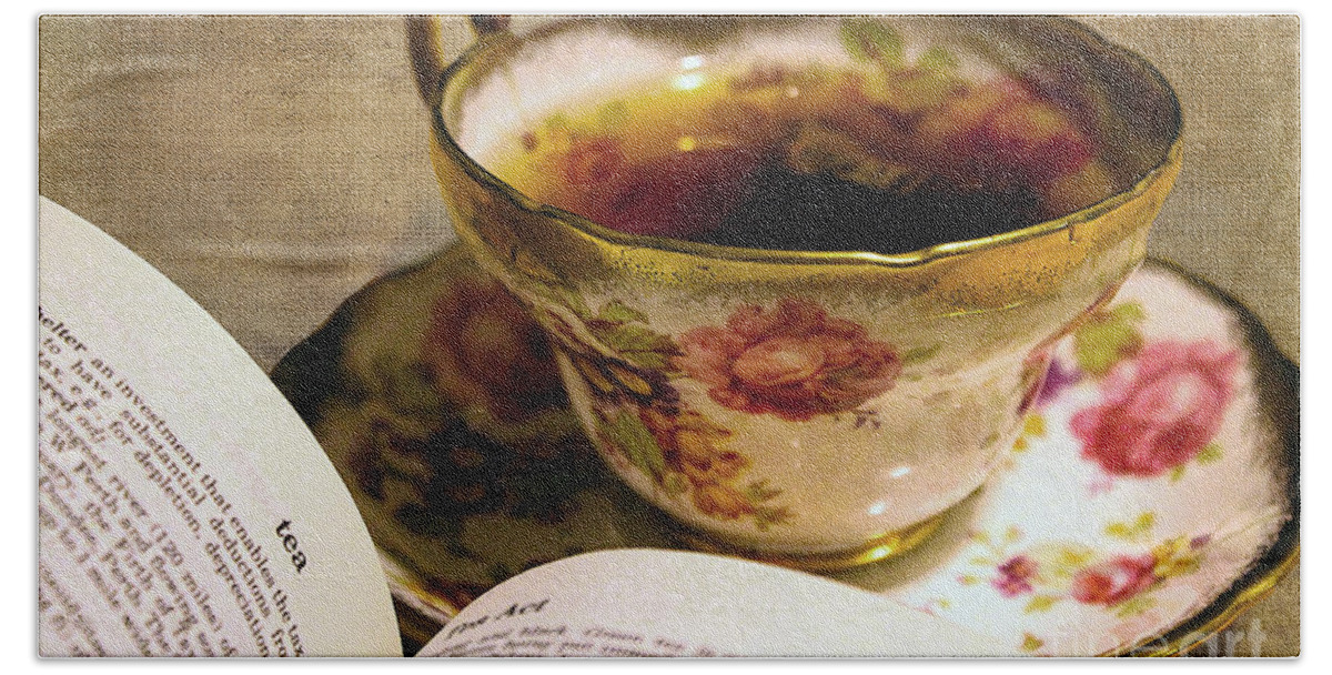 Drink Beach Sheet featuring the photograph The Story of Tea by Nina Silver